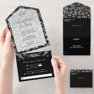 Botânicos Brancos no Casamento Sem Envelopes Pret