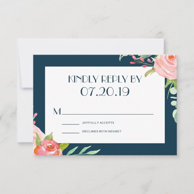 Botânicos em chamas | Cartão RSVP de Casamento (Frente)