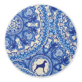 BOTÃO CERÂMICO AZUL E BRANCO DE WEIM