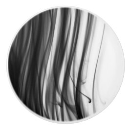 Botão cerâmico do fogo III preto pelo artista C.L.