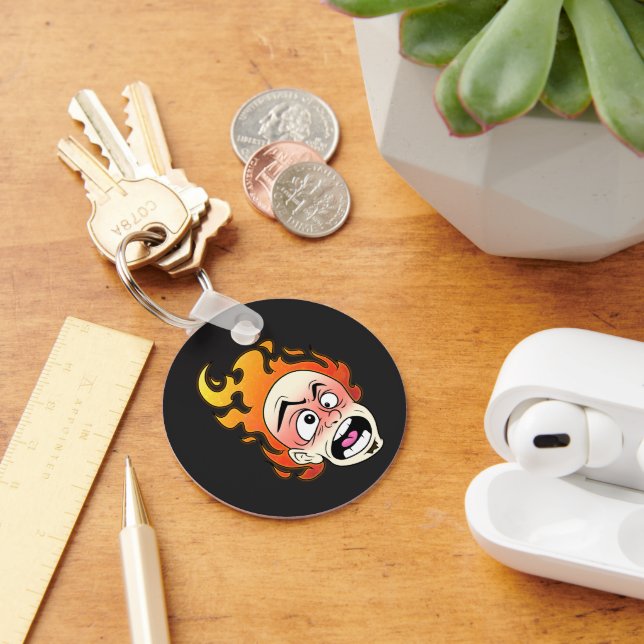 Botão de Cabeça de Fogo Escovilical Chaveiro (Mesa)