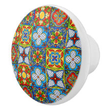 Botão de Gaveta Cerâmica do Azulejo Talavera