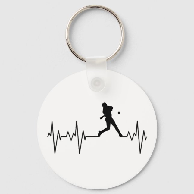 Botão de pulsação do beisebol Chaveiro (Frente)