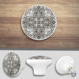 Botão de Puxa da Porta Cerâmica para Tinta