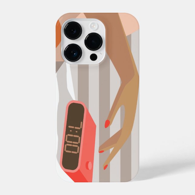 Botão de snooze do despertador da mão das mulheres (Verso)