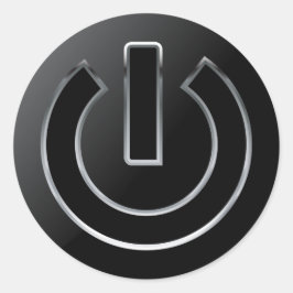 Botão Liga/Desliga Adesivo redondo clássico, brilh