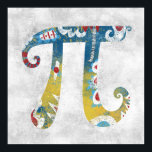 Botão Ocupado - Símbolo Poster Wall Art<br><div class="desc">Símbolo Pi Ocupado em cores primárias: vermelho,  amarelo e azul,  com preto e cinza. Porque quem não ama as maravilhas da matemática?</div>