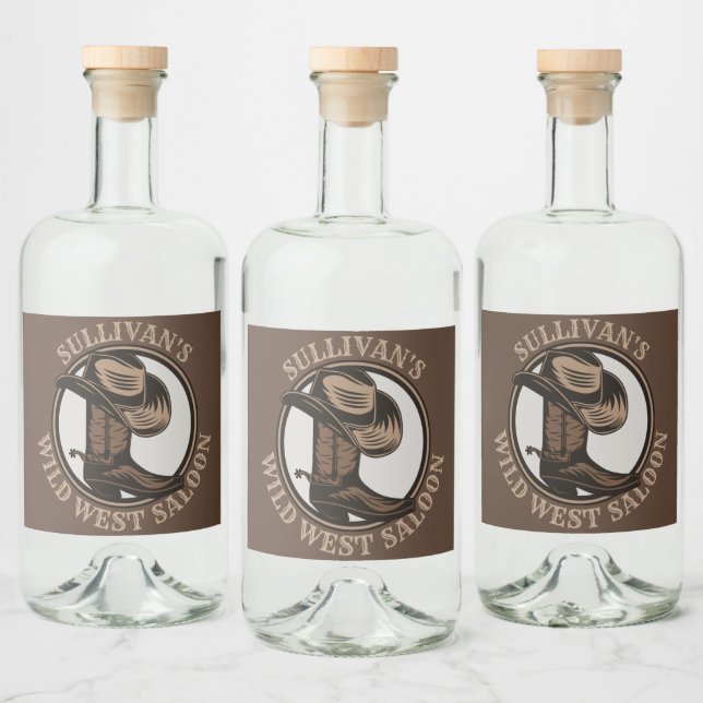 Botas de cowboy ocidentais e selvagens personaliza (Garrafas)