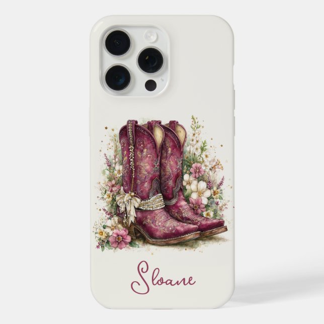 Botas Elegantes com Flores Monogramadas (Verso)
