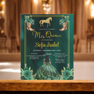 Botas Florais Esmeralda Verde Dourado Quinceanera 