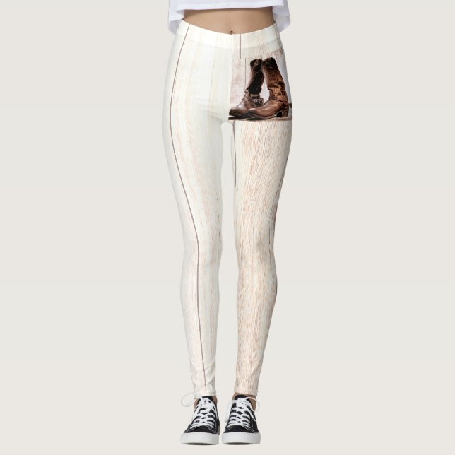 Botas para leggings femininas país rusticado visto (Frente)