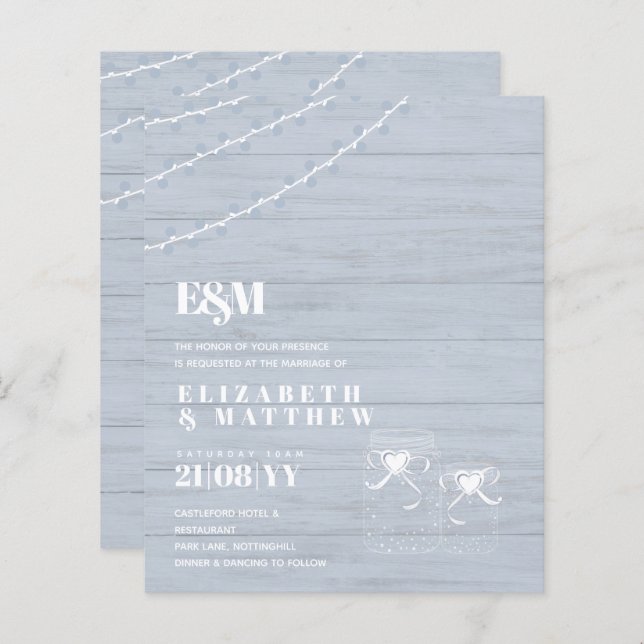 Bote Azul Dusty Boo MasonJars (Frente/Verso)