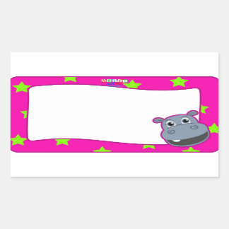 Boticagem de Nome de etiqueta Hippo Feliz