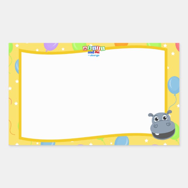 Boticagem de Nome de etiqueta Hippo Feliz (Frente)