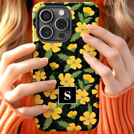 Botões Amarelos Florais Monogramados
