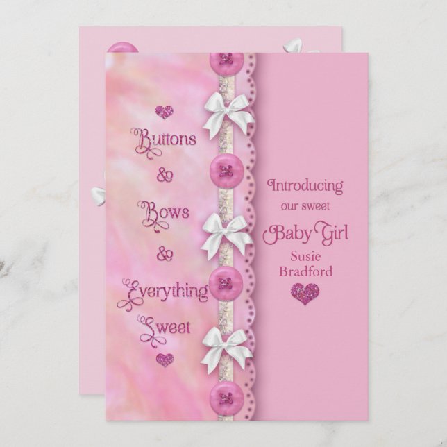 Botões e Arcos Rosa Anúncio (Frente/Verso)