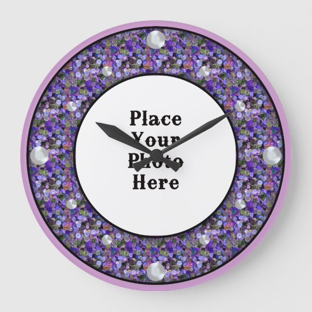 Botões Enquadram Seu Relógio De Parede Fotográfica (Frente)