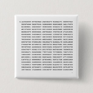 Bóton Quadrado 5.08cm 1000 Primeiro Dígitos Número Pi Símbolo matemáti