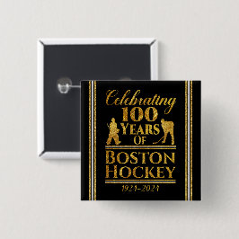 Bóton Quadrado 5.08cm 100 Anos De Hóquei Em Boston