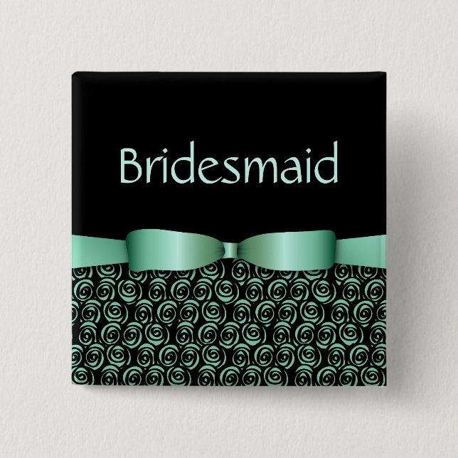 Bóton Quadrado 5.08cm 100 Botões de Bridesmaid de Casamento de Rosettes  (Frente)