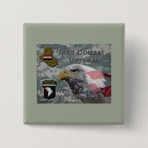 Bóton Quadrado 5.08cm 1010Div rua Iraque Combate Veterano