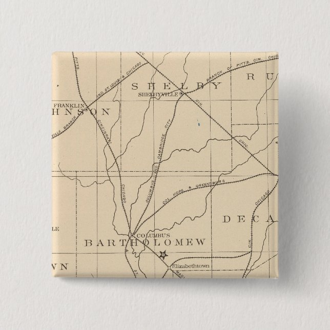 Bóton Quadrado 5.08cm 15 Centro da população (Frente)