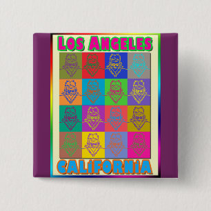 Bóton Quadrado 5.08cm 16 Surfistas Botão Los Angeles