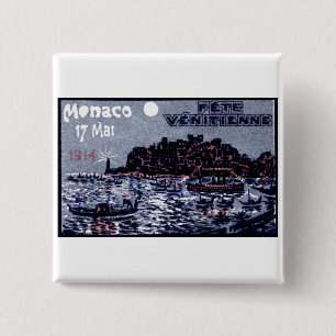 Bóton Quadrado 5.08cm 1914 Festival Venetiano de Mônaco
