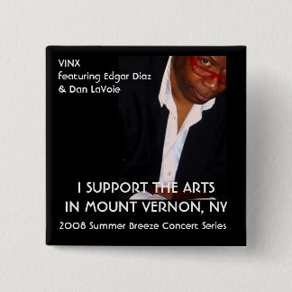 Bóton Quadrado 5.08cm 2008 séries do concerto da brisa do verão