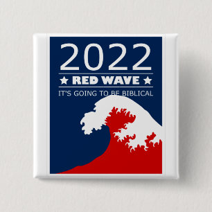 Bóton Quadrado 5.08cm 2022 RED WAVE será bíblico