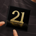 Bóton Quadrado 5.08cm 21 rua preto - crachá de pino do botão de efeito d<br><div class="desc">Celebre um aniversário de 21 anos especial com um simples crachá de botão de 21 pinos brilhante. Por www.mylittleeden.com</div>