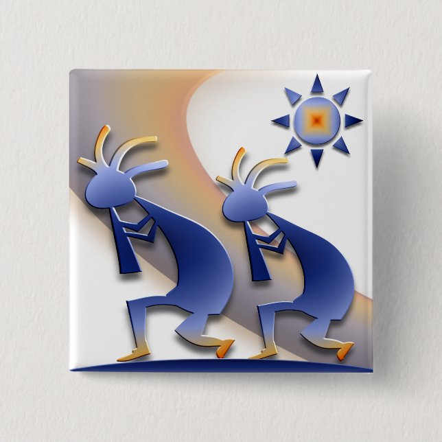 Bóton Quadrado 5.08cm 2 Kokopelli #128 (Frente)