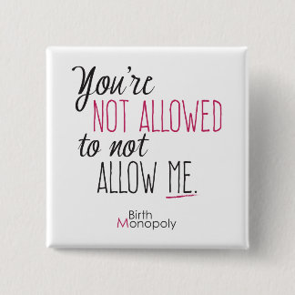 Bóton Quadrado 5.08cm "" 2" não reservado botão quadrado