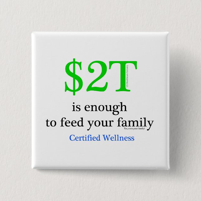 Bóton Quadrado 5.08cm $2T é bastante (Frente)