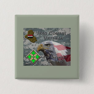 Bóton Quadrado 5.08cm 4ª Infantry Div Iraq Combat Veteran