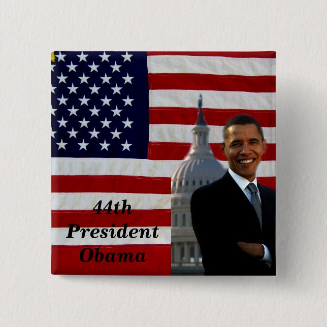 Bóton Quadrado 5.08cm 44 Barack Obama_Button_by Elenne (Frente)