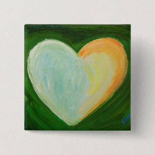 Bóton Quadrado 5.08cm 4 Corações de Amor Pintura Pintura Lapela ou Bot