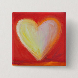 Bóton Quadrado 5.08cm 4 Corações de Amor Pintura Pintura Lapela ou Bot