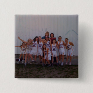 Bóton Quadrado 5.08cm 4o Botão do basquetebol das meninas da categoria