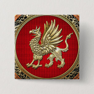Bóton Quadrado 5.08cm [500] Dourado Griffin sagrado