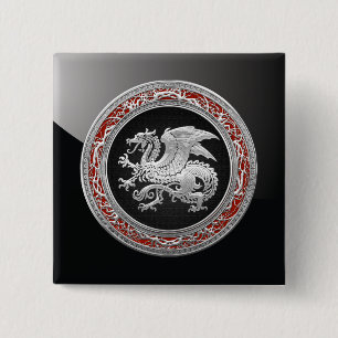 Bóton Quadrado 5.08cm [500] Dragão islandês, Landvæ ttir [Prata]