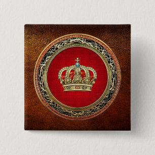 Bóton Quadrado 5.08cm [500] Príncipe-Princesa Rei-Rainha Coroa [Belg.Dou