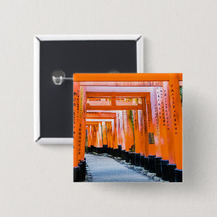 Bóton Quadrado 5.08cm 50 tons de laranja - Senbon Torii, Quioto