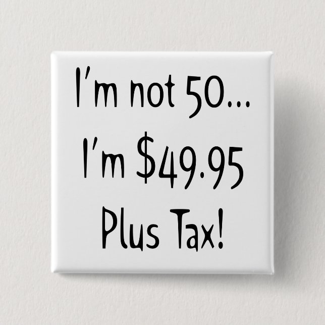 Bóton Quadrado 5.08cm 50th Botão do aniversário (Frente)