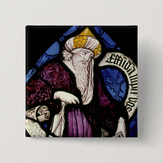 Bóton Quadrado 5.08cm 52: Roundel do profeta Ezekiel, século XV (Frente)