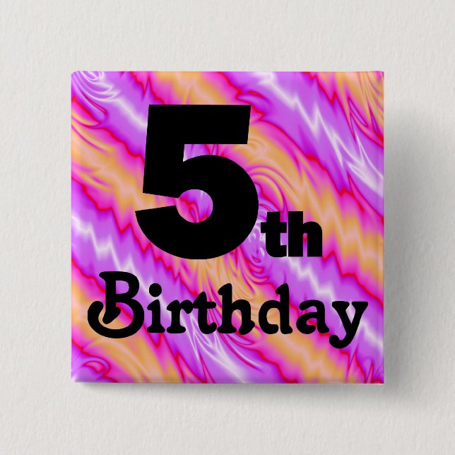 Bóton Quadrado 5.08cm 5o Aniversário (Frente)