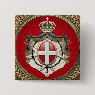 Bóton Quadrado 5.08cm [600] Ordem de Malta - Casaco de armas SMOM