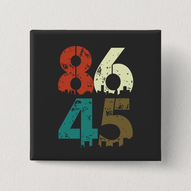 Bóton Quadrado 5.08cm 8645 Anti-Trump Político (Frente)