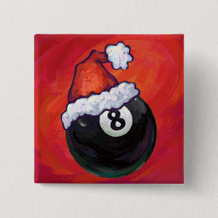 Bóton Quadrado 5.08cm 8 Ball Christmas Hat