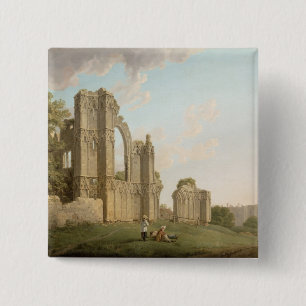 Bóton Quadrado 5.08cm A abadia de St Mary, York, c.1778 (óleo em canvas)